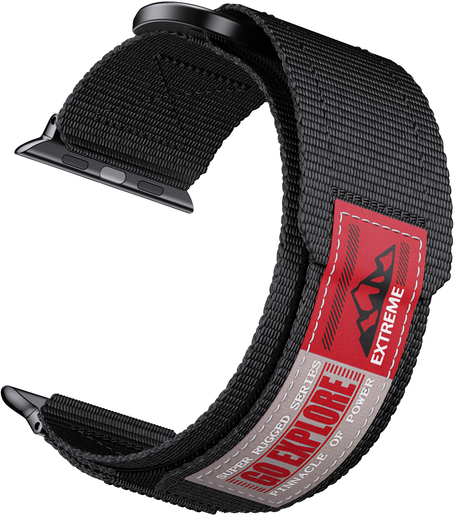 Tiera Apple Watch kangasranneke tarrakiinnityksellä musta