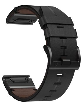 Tiera Garmin Fenix nahkaranneke pikakiinnityksellä musta 22 mm