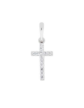 Lykka Crosses valkokultainen risti riipus 12 x 6 mm