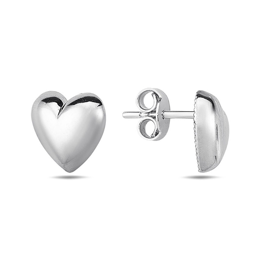 Lykka Hearts sileä sydän hopeakorvakorut