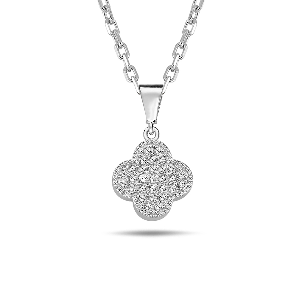 Lykka Symbols hopeinen neliapila kaulakoru