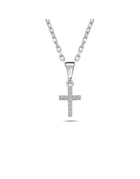 Lykken Crosses hopeinen ristikaulakoru 9,3 x 6,9mm
