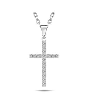 Lykken Crosses hopeinen ristikaulakoru 21,50 x 12,50mm