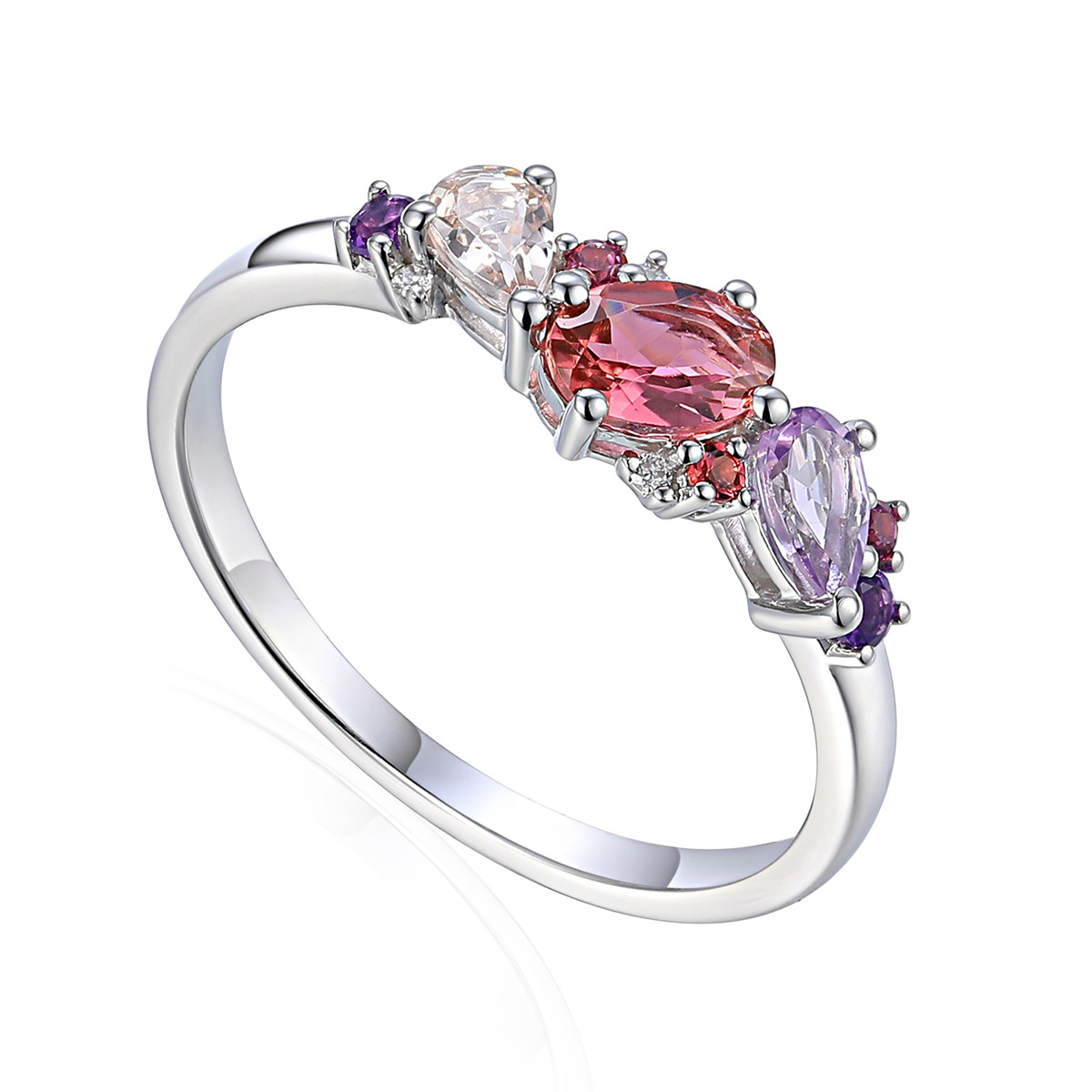 Lykka Elegance monivärinen timanttisormus 0,02 ct