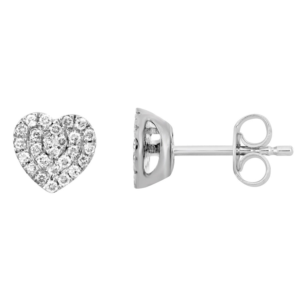 Lykka Elegance timanttikorvakorut sydän 