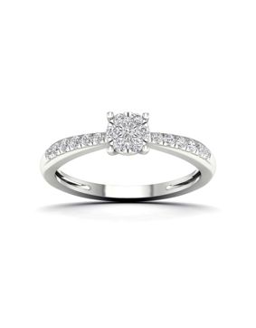 Lykka Elegance valkokultainen timanttisormus 0,20 ct sivukivellinen halo