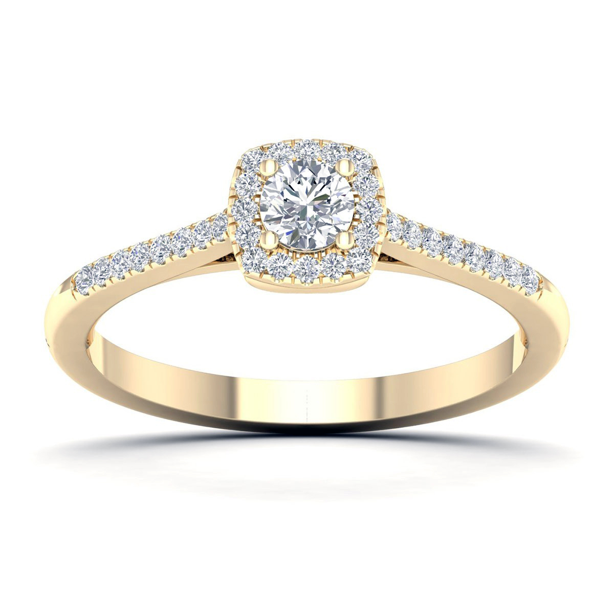 Lykka Elegance halo-timanttisormus 0,33ct