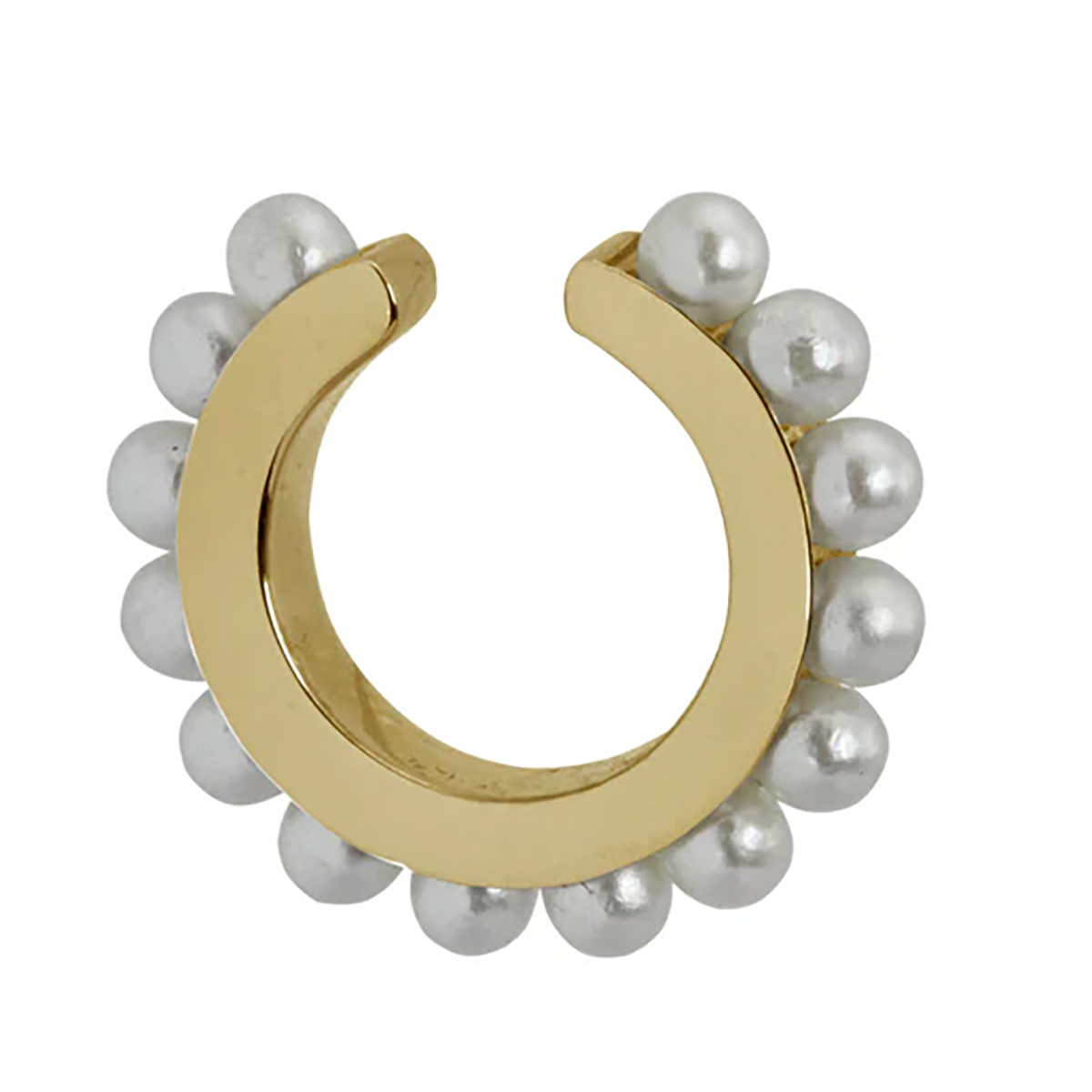 Lykka Strong kullattu teräs ear cuff korvakoru helmillä