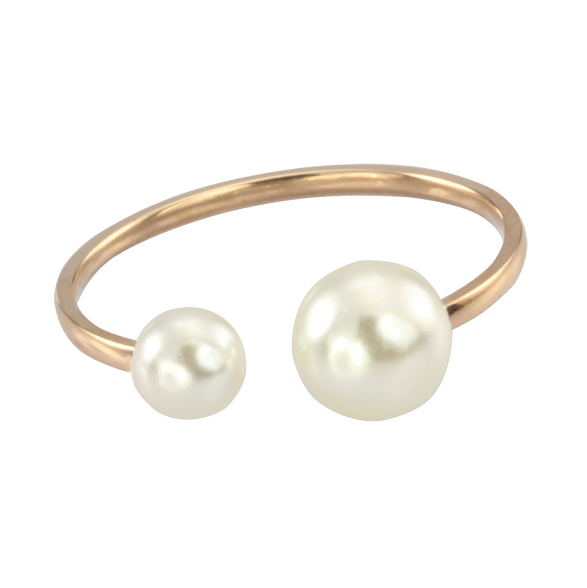 Lykka Strong ear cuff punakullattu teräskorvakoru helmillä