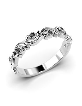 Festive Feeniks Siro Black timanttisormus valkokulta 0.06ct 14-699-006B-VK-HSI1