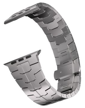 Tiera Apple Watch titaaniranneke hopea 42/44/45 mm