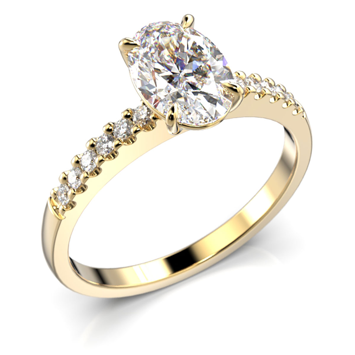 Festive Selena Side timanttisormus keltakulta 1.12ct 703-112-KK