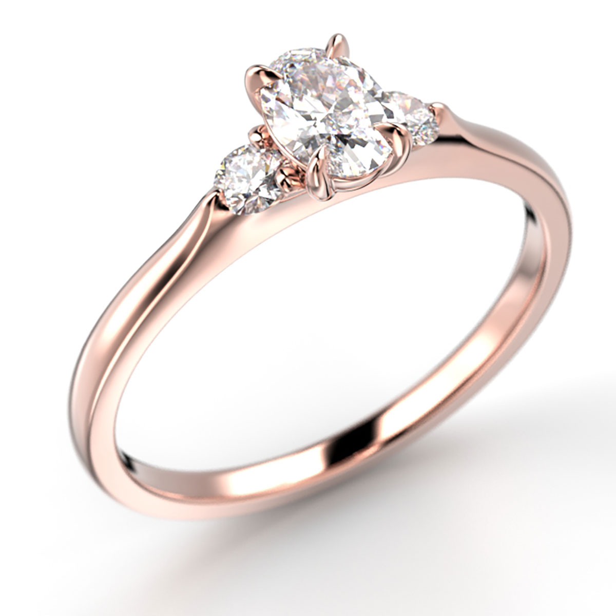 Festive Megan Oval timanttisormus punakulta 0.40ct 709-040-PK