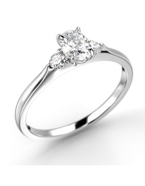 Festive Megan Oval timanttisormus valkokulta 0.40ct 709-040-VK