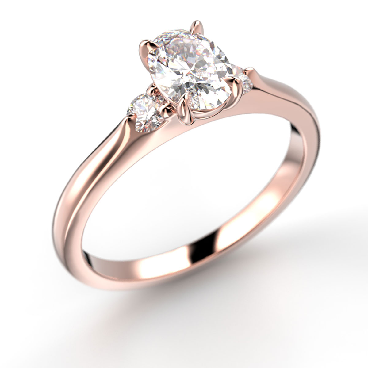 Festive Megan Oval timanttisormus punakulta 0.64ct 14-709-064-PK-HSI1