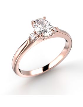 Festive Megan Oval timanttisormus punakulta 0.64ct 709-064-PK