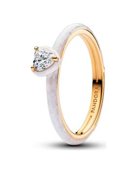 Pandora ME chakra sormus valkoinen emali ja zirkonia 163088C01