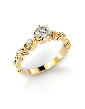 Festive Feeniks Lux Briljant timanttisormus keltakulta 0.36ct 713-036-KK