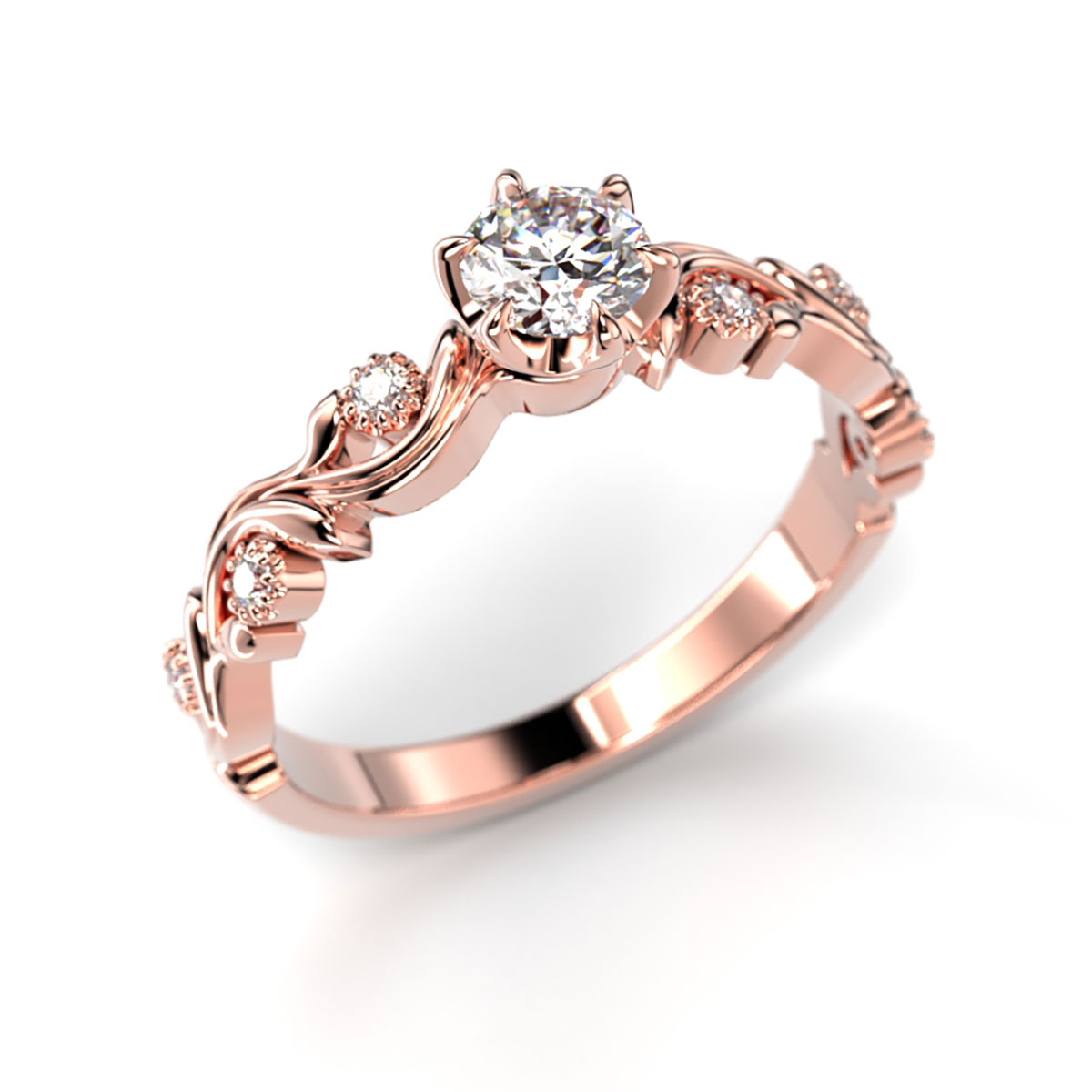 Festive Feeniks Lux Briljant timanttisormus punakulta 713-036-PK