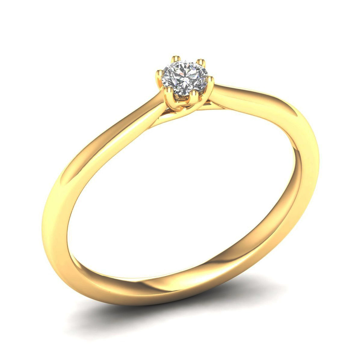 Lykka Elegance kultainen solitairesormus 0,10 ct