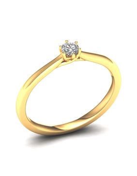 Lykka Elegance kultainen solitairesormus 0,10 ct