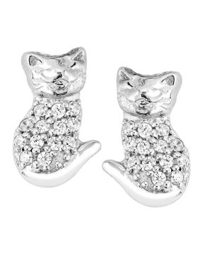 Lykken Symbols kissa hopeakorvakorut 9 mm