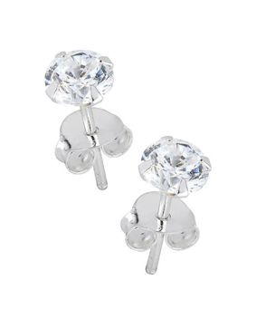 Lykken Casuals hopeakorvakorut kirkas zirkonia 5 mm