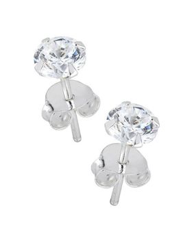 Lykken Casuals hopeakorvakorut kirkas zirkonia 8 mm