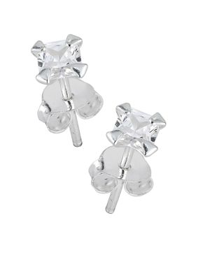 Lykken Casuals hopeakorvakorut kirkas neliö zirkonia 4 mm