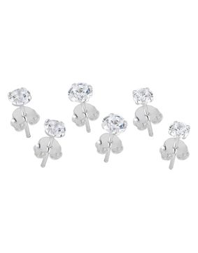 Lykka Casuals hopeakorvakorusetti kirkas zirkonia 3–5 mm