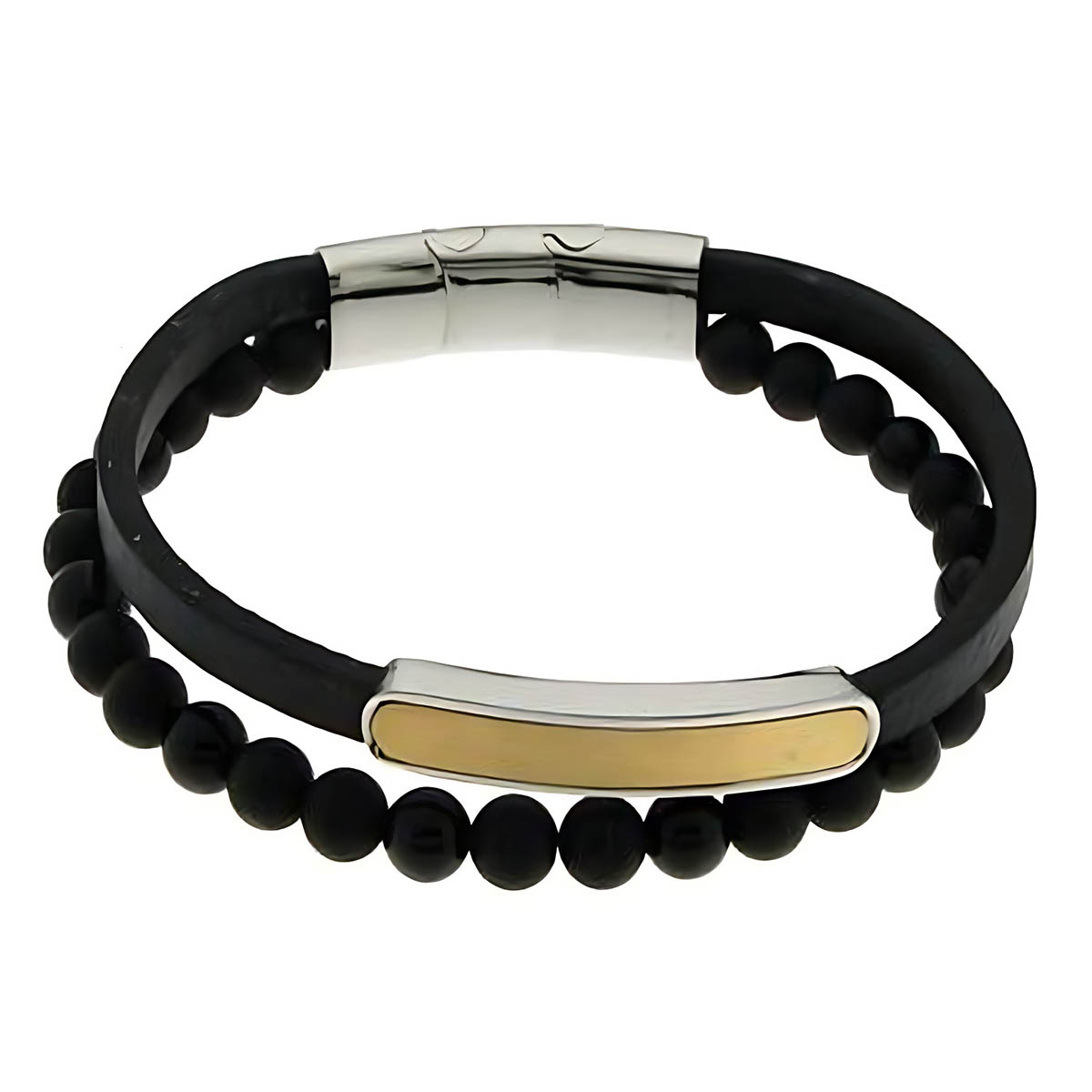 Lykka Strong nahka rannekoru kivillä 21cm