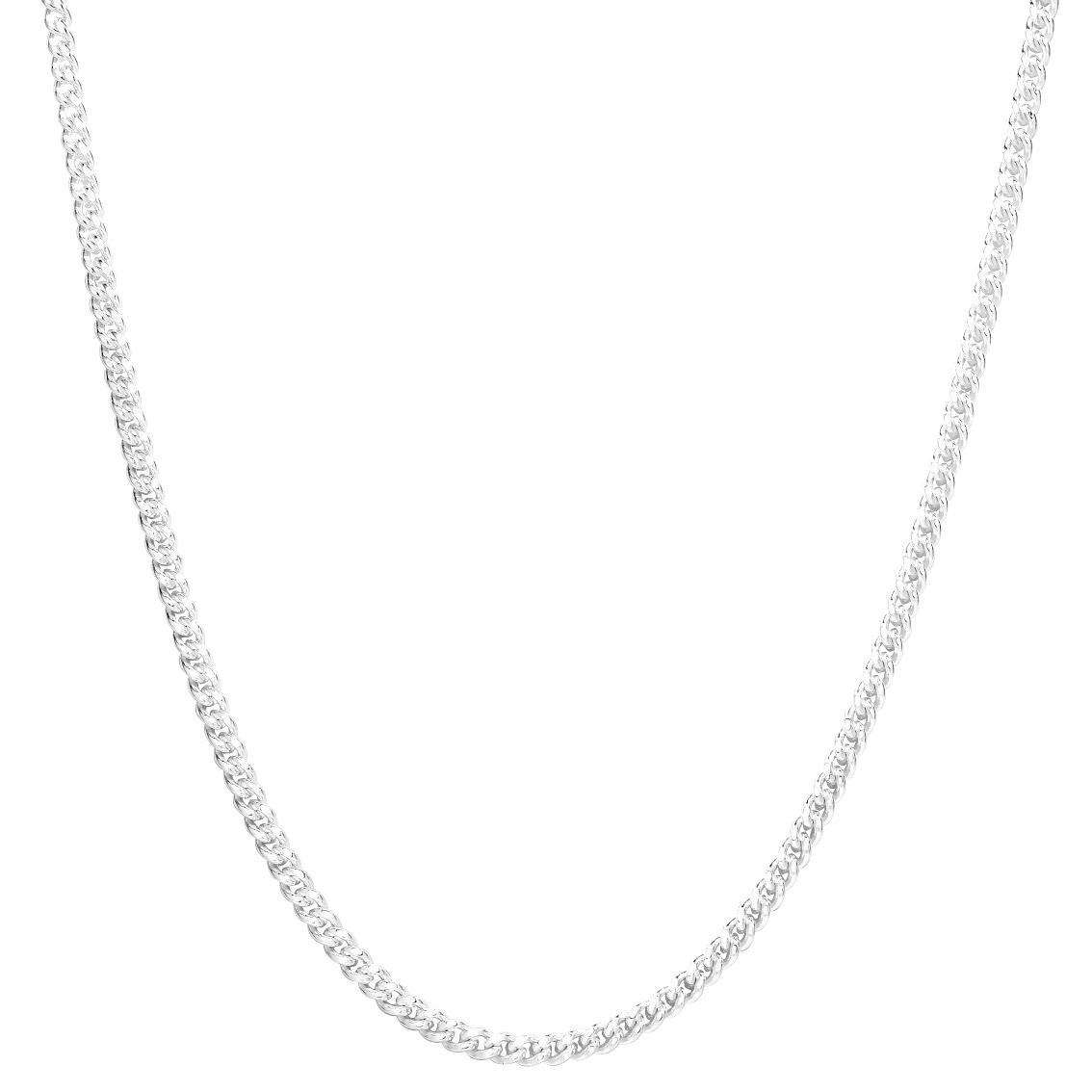 Lykka Basics panssariketju 1,7 mm rodinoitu hopea 