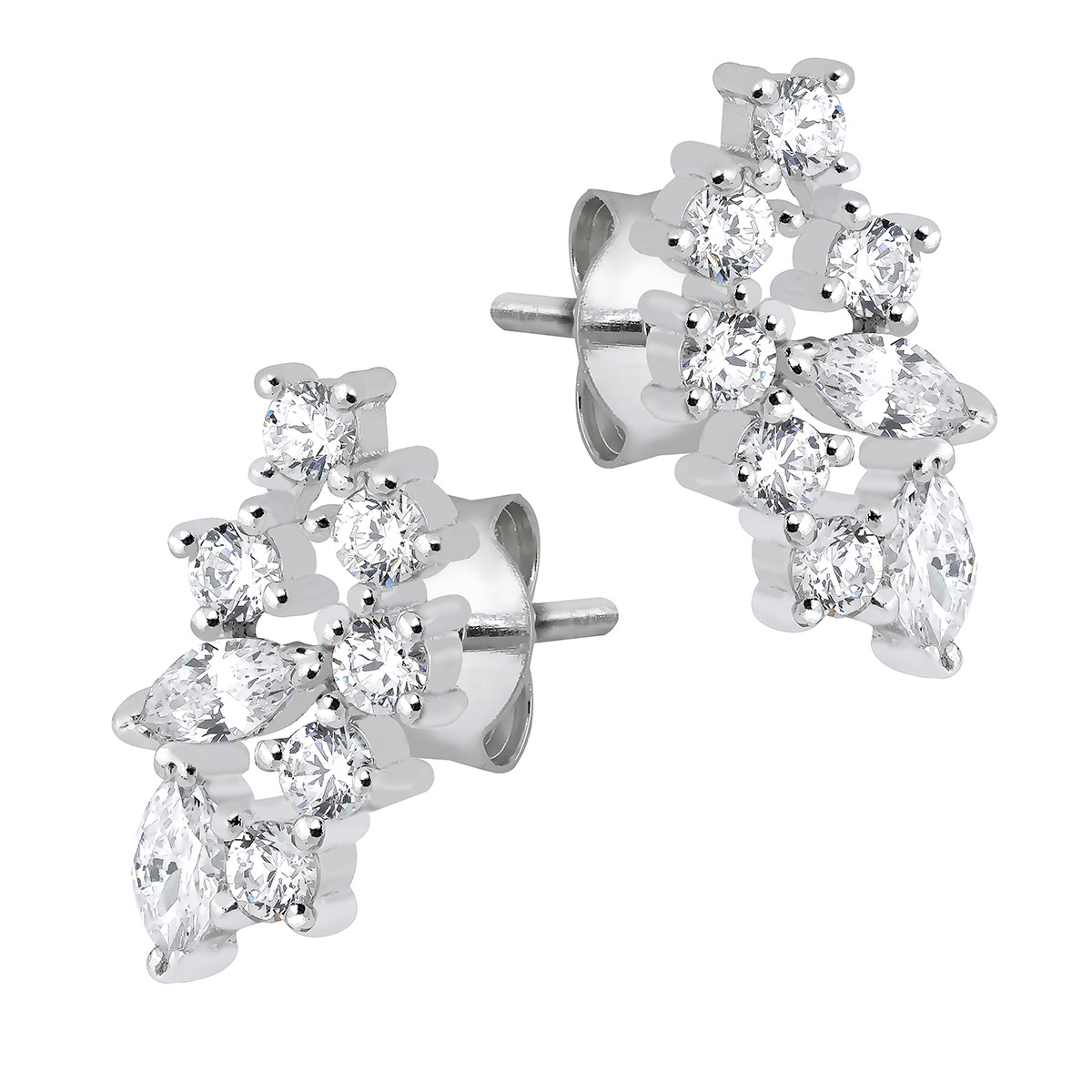 Lykka Casuals nappikorvakorut hopea