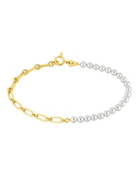 Lykken Pearls kullattu helmirannekoru 19cm