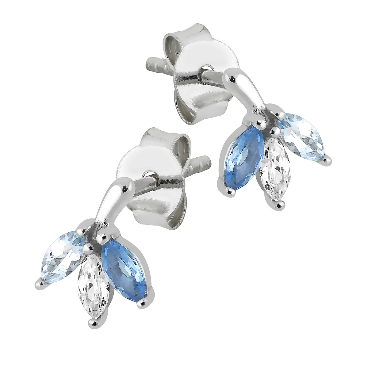 Lykka Casuals hopeakorvakorut lehtikuvio