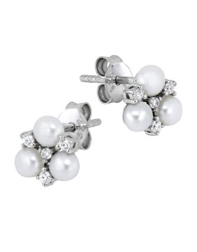 Lykken Pearls helmikorvakorut kukka zirkonia