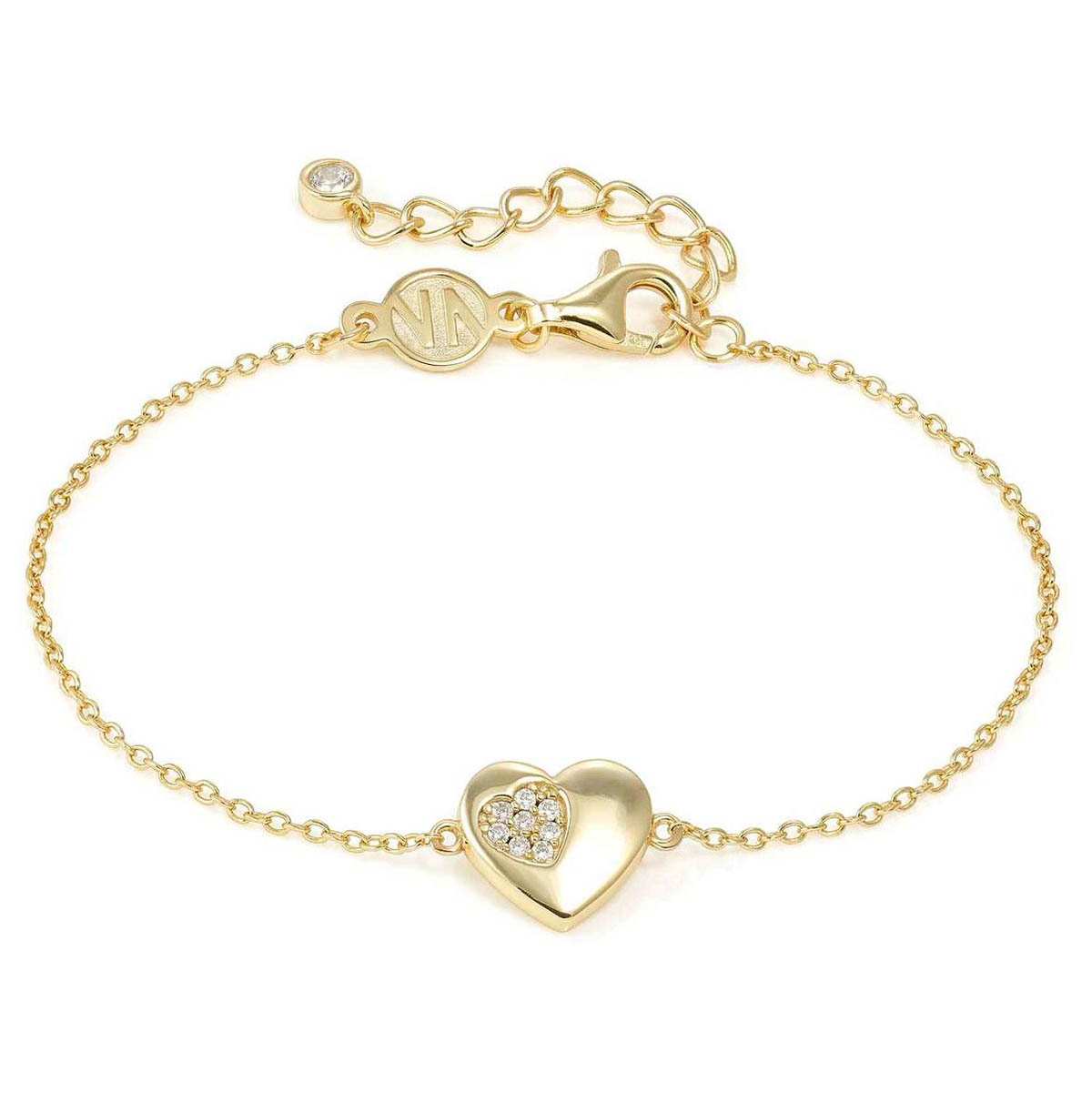 Nomination Petit Sparkle kullattu rannekoru sydän 242300/006