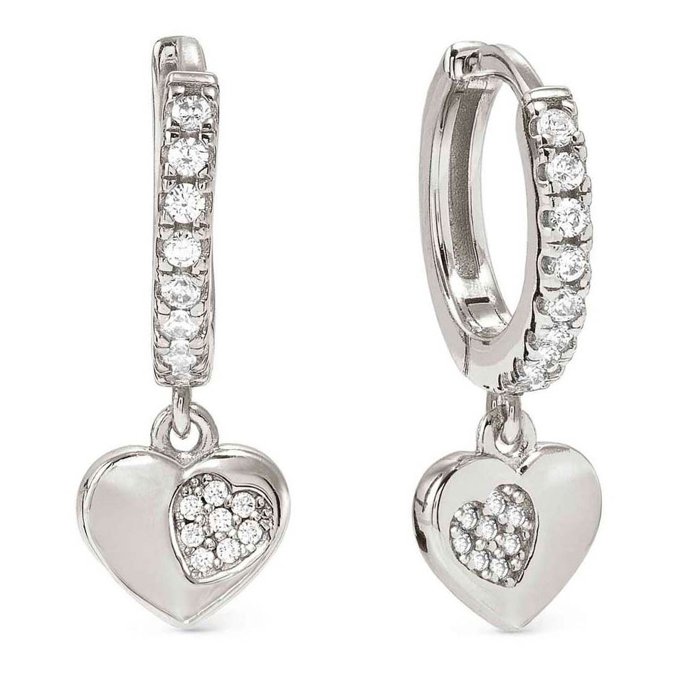 Nomination Petit Sparkle hopeakorvarenkaat sydän 242305/004