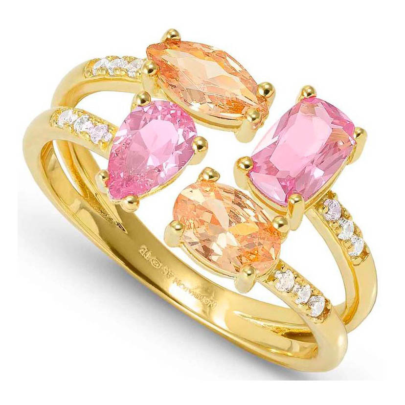 Nomination Colour Wave Aurora Edition kullattu hopeasormus oranssi/pinkki 149850/012