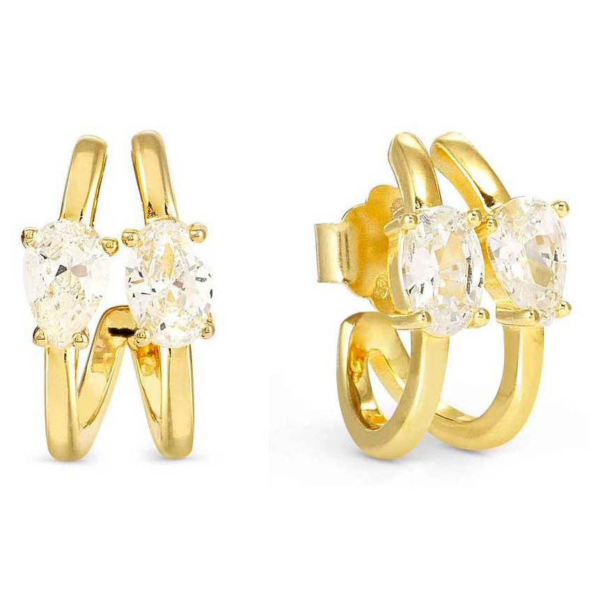 Nomination Colour Wave Aurora Edition kullatut korvakorut valkoinen zirkonia 149859/020