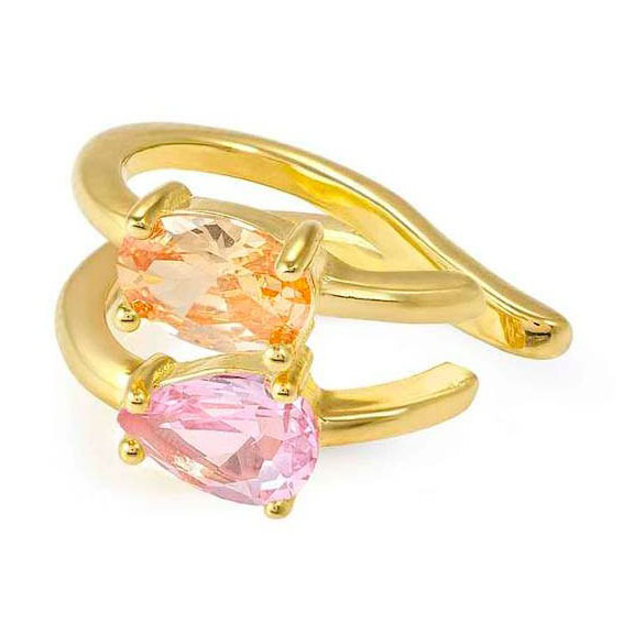 Nomination Colour Wave Aurora Edition kullatut korvakorut oranssi/pinkki zirkonia 149863/024