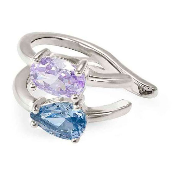 Nomination Colour Wave Aurora Edition hopeakorvakoru sininen/violetti zirkonia  149863/061