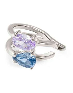 Nomination Colour Wave Aurora Edition hopeakorvakoru sininen/violetti zirkonia 149863/061