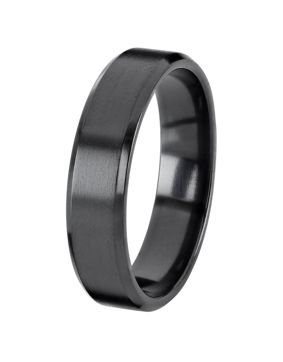 Kohinoor Duetto Black Mist 5 mm viisteflakka zirkoniumsormus 006-095