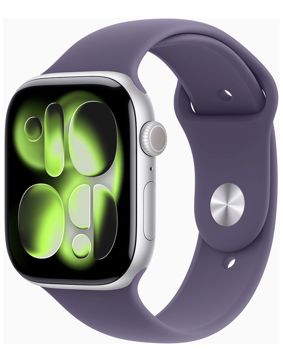 Apple Watch Series 11 GPS 46mm Silver Aluminium Case with Purple Fog Sport Band MEVA4QN/A