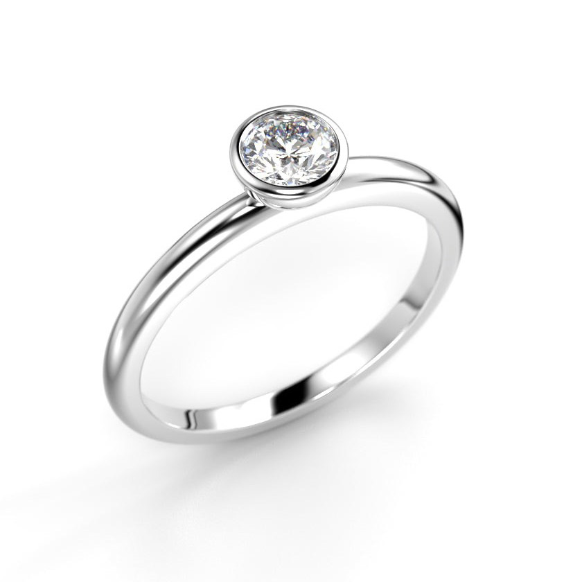 Festive Auréa Bezel 0.30 ct timanttisormus 14-741-030-VK-HSI1