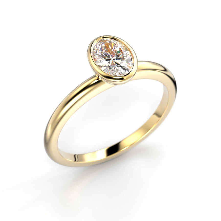 Festive Auréa Bezel Oval 0.50 ct timanttisormus 14-742-050-KK-HSI1