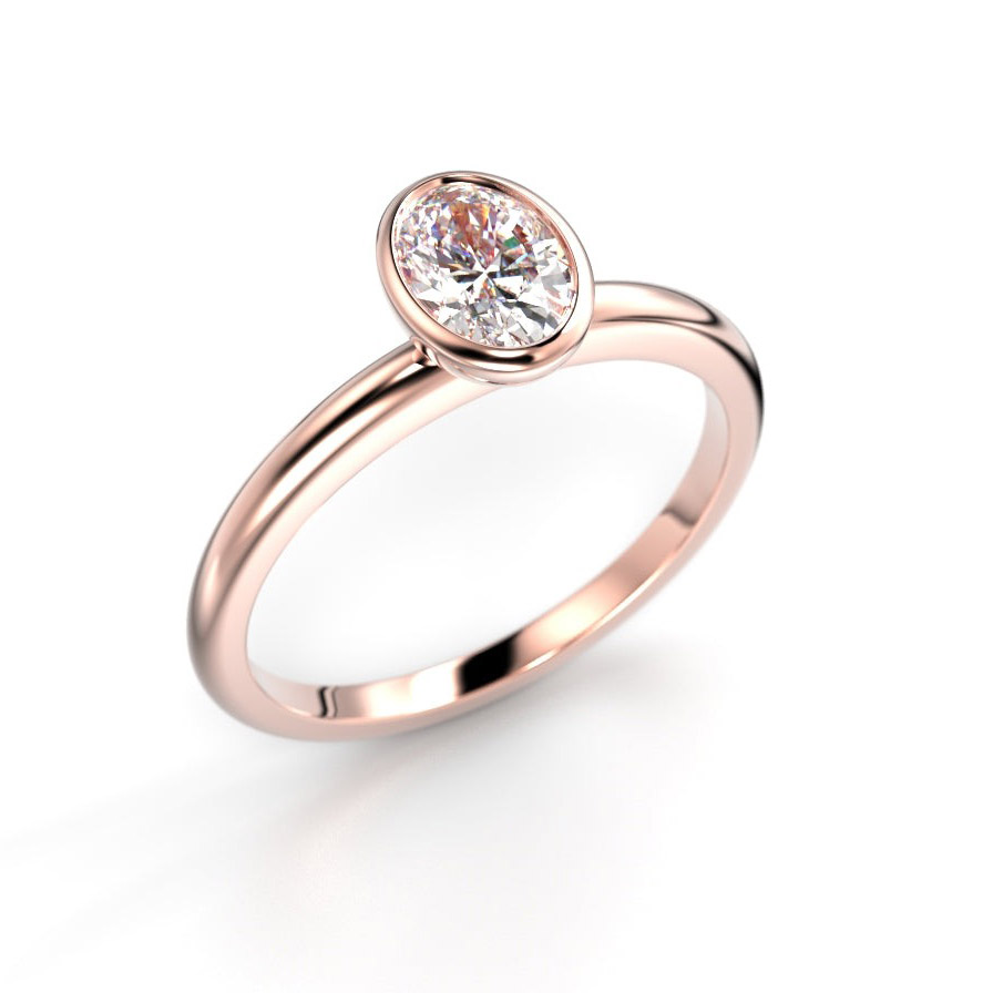 Festive Auréa Bezel Oval 0.50 ct timanttisormus 14-742-050-PK-HSI1