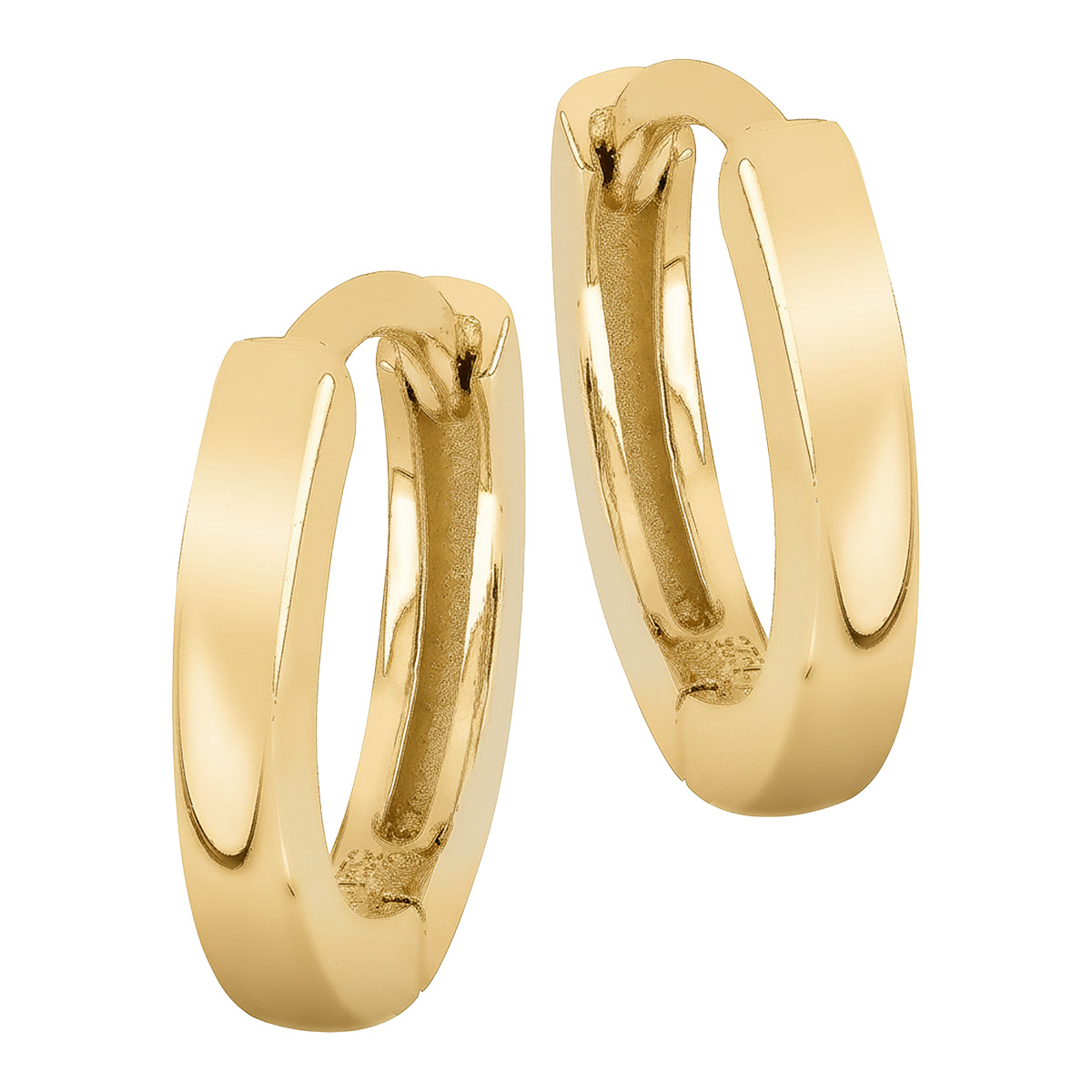 Lykka Casuals kullatut sileät korvarenkaat iso 15 mm