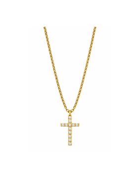 Lykken Crosses kullattu zirkonia ristikaulakoru 15.5 mm